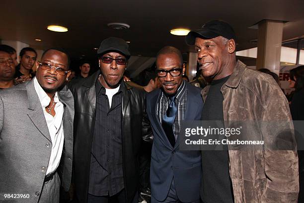 Martin Lawrence, Arsenio Hall, Eddie Murphy and Danny Glover at Screen Gem's World Premiere of 'Death at a Funeral' on April 12, 2010 at Arclight...