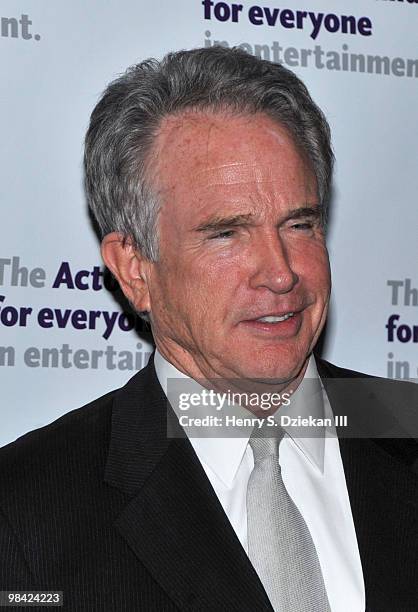 Actor Warren Beatty attends the Actors Fund annual gala at The New York Marriott Marquis on April 12, 2010 in New York City.