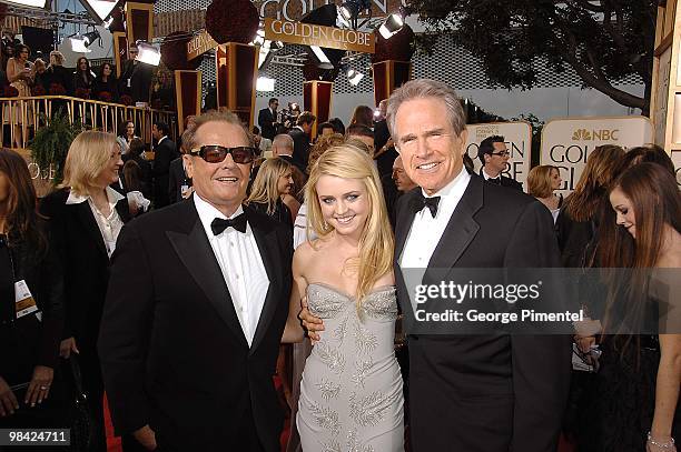 Jack Nicholson, his daughter Lorraine Nicholson, and Warren Beatty