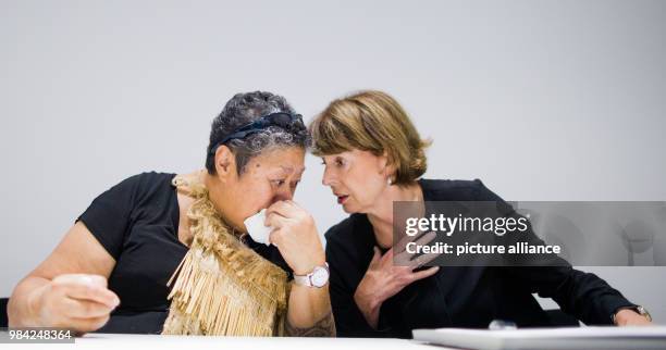 June 2018, Cologne, Germany: Henriette Reker , mayor of Cologne and Hema Temara, tribal elder of the Maori from New Zealand speak at the...