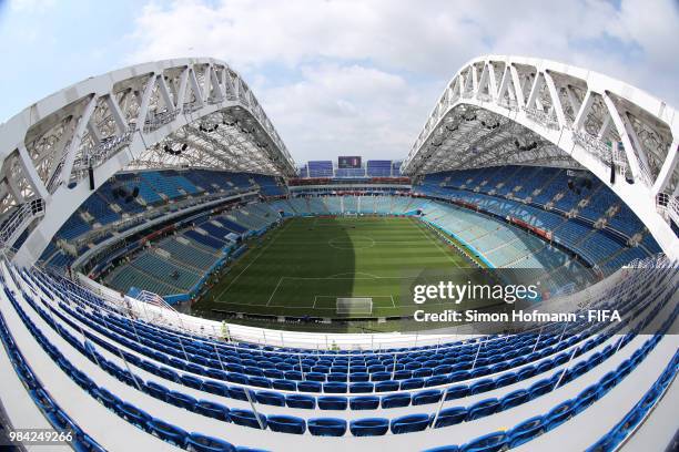 General view inside the stadium prior to the 2018 FIFA World Cup Russia group C match between Australia and Peru at Fisht Stadium on June 26, 2018 in...