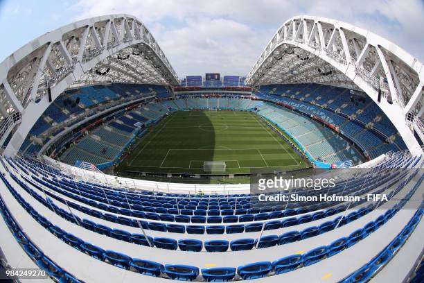 General view inside the stadium prior to the 2018 FIFA World Cup Russia group C match between Australia and Peru at Fisht Stadium on June 26, 2018 in...