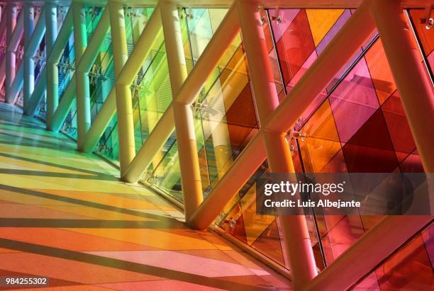 rainbow pathway at mia - miami international airport stock-fotos und bilder