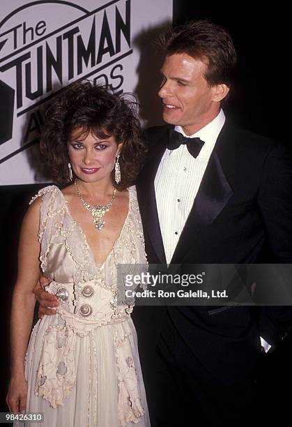 Actress Jane Badler and actor Marc Singer attend First Annual Stuntman Awards on February 2, 1985 at KTLA Studios in Los Angeles, California.