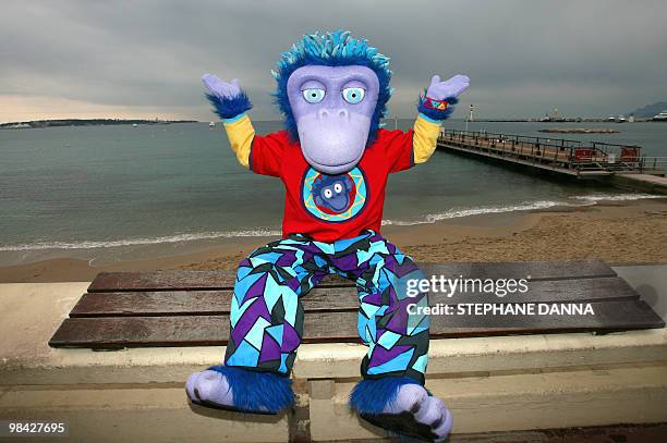 ZingZillas, British Broadcasting Corporation 's band of musical primates pose, on April 13, 2010 in Cannes southern France during the MIPTV, one of...