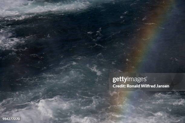 rainbow in the gullfoss waterfall, iceland - rainbow waterfall stock pictures, royalty-free photos & images