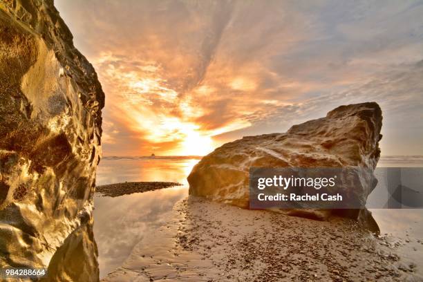 ruby beach rocks at sunset - ruby beach stock pictures, royalty-free photos & images