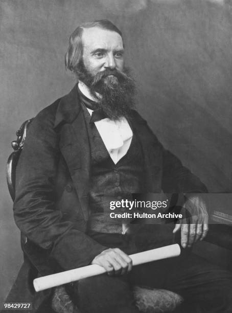 Scottish explorer John McDouall Stuart , circa 1860. Stuart is best known for his explorations of inland Australia.