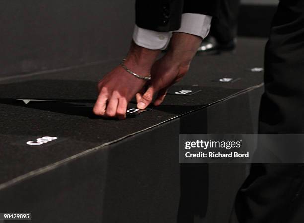 The room is prepared before the Sonia Rykiel Ready to Wear show as part of the Paris Womenswear Fashion Week Fall/Winter 2011 at Halle Freyssinet on...