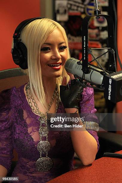 Personality Tila Tequila visits the SIRIUS XM Studio on April 13, 2010 in New York City.