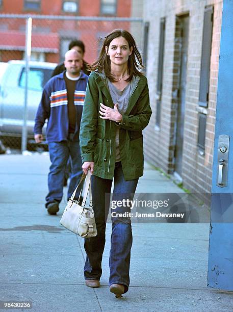 Katie Holmes seen on location of "Son of No One" in the Bronx on April 12, 2010 in New York City.