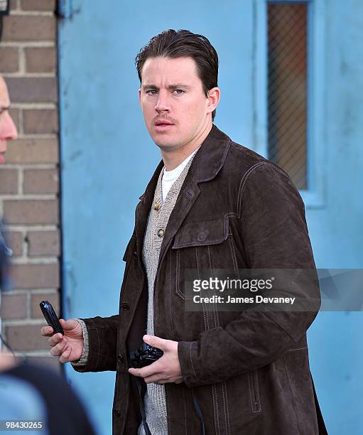 Channing Tatum seen on location of "Son of No One" in the Bronx on April 12, 2010 in New York City.