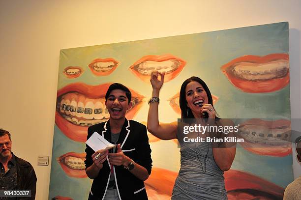 Actors Mark Indelicato and Ana Ortiz attend an "Ugly Betty" charity auction at Axelle Fine Arts Gallery Ltd on April 12, 2010 in New York City.