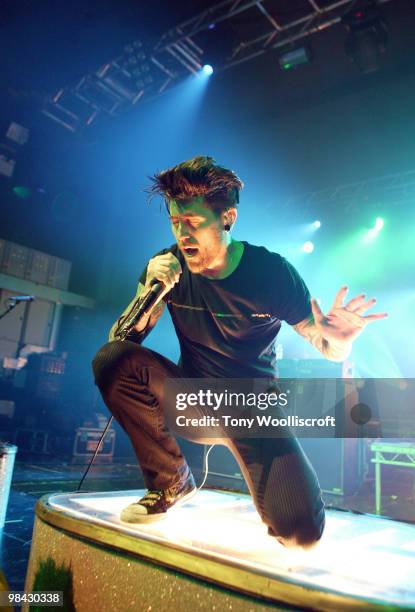 Davey Havok of AFI performs at the 02 academy Birmingham on April 12, 2010 in Birmingham, England.