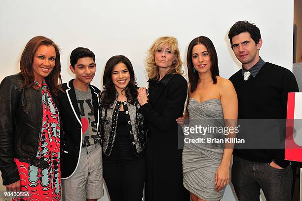 Actors Vanessa Williams, Mark Indelicato, America Ferrera, Judith Light, Ana Ortiz and Daniel Eric Gold attend an "Ugly Betty" charity auction at...