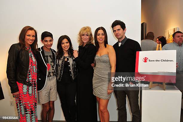 Actors Vanessa Williams, Mark Indelicato, America Ferrera, Judith Light, Ana Ortiz and Daniel Eric Gold attend an "Ugly Betty" charity auction at...