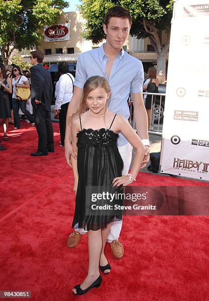 Chloe Grace Moretz and Brother 2008 Los Angeles Film Festival's "HellBoy: II The Golden Army" Premiere at the Mann Village Westwood Theater on June...