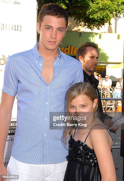 Actor Trevor Duke and his sister actress Chloe Grace Moretz arrive at the 2008 Los Angeles Film Festival Premiere of "Hellboy II: The Golden Army"...