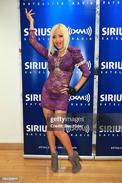 Personality Tila Tequila visits the SIRIUS XM Studio on April 13, 2010 in New York City.