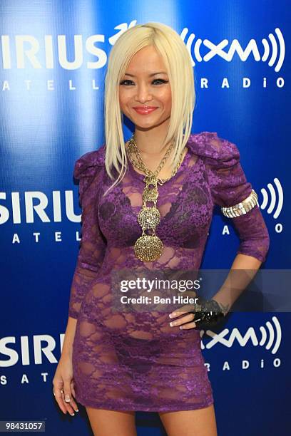 Personality Tila Tequila visits the SIRIUS XM Studio on April 13, 2010 in New York City.