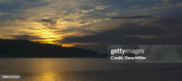 gig harbor at sunrise - gig harbor stock pictures, royalty-free photos & images