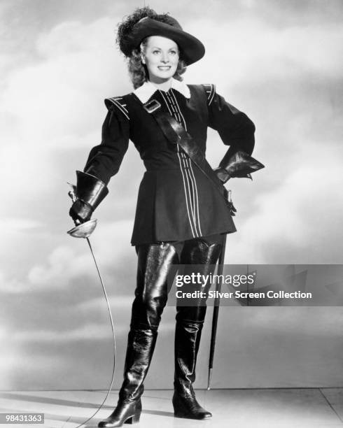 Irish actress Maureen O'Hara plays Claire, the daughter of Athos, in 'At Sword's Point' , 1952.