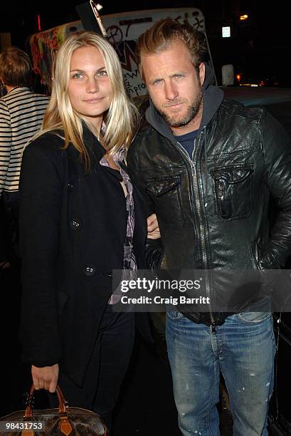 Scott Caan and guest arrive at Banksy's "Exit Through The Gift Shop" Los Angeles Premiere on April 12, 2010 in Los Angeles, California.
