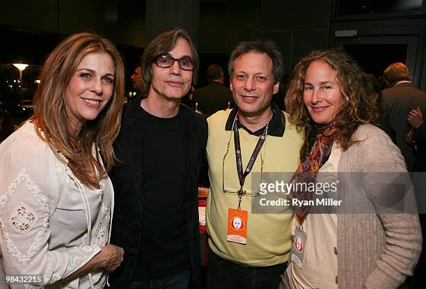 Cast members Rita Wilson, Jackson Browne, Director Ben Donenberg and Dianna Cohen pose during the party for the performance of "Much Ado About...