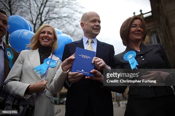 Conservative shadow foreign secretary William Hague launches the Tory manifesto in the North West with candidates Deborah Dunleavy and Susan Williams...