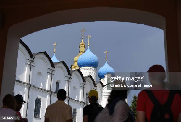 June 2018, Kazan, Russia - Soccer, World Cup, National Team: The Cathedral of the Annunciation inside the Kazan Kremlin. Photo: Ina Fassbender/dpa