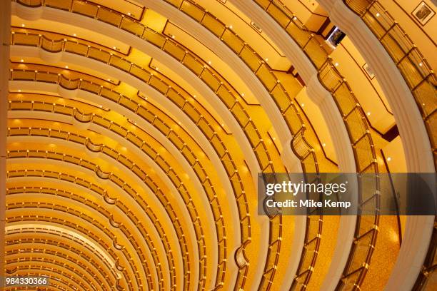 Atrium of the Grand Hyatt hotel inside the Jin Mao Building, Pudong in Shanghai, China. This view taken from the 85th floor of the Jin Mao Building...