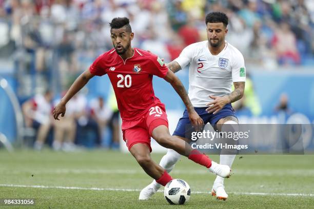 Anibal Godoy of Panama, Kyle Walker of England during the 2018 FIFA World Cup Russia group G match between England and Panama at the Nizhny Novgorod...