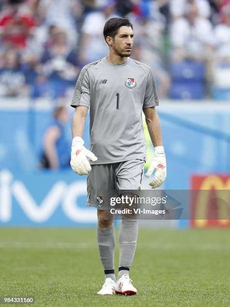 Panama goalkeeper Jaime Penedo during the 2018 FIFA World Cup Russia group G match between England and Panama at the Nizhny Novgorod stadium on June...