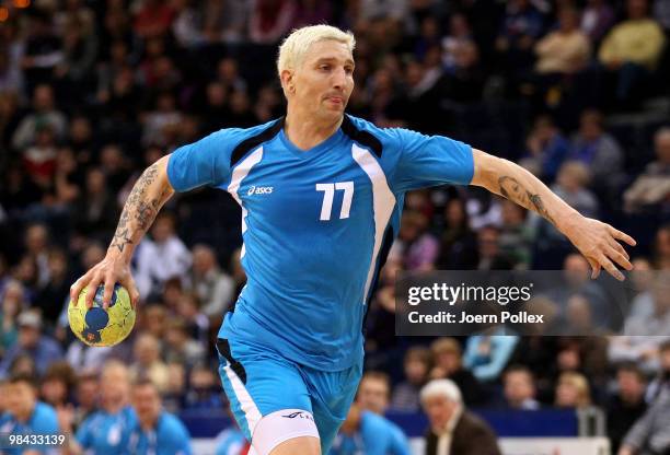 Expert and former national player Stefan Kretzschmar in action during a friendly match prior to the charity match for benefit of Oleg Velyky's family...