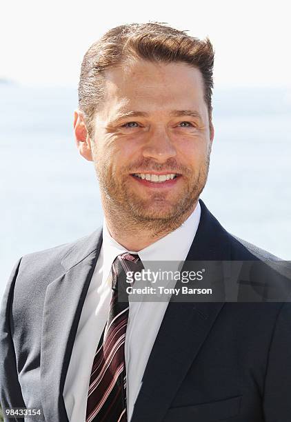 Jason Priestley attends a photocall during MIPTV at Palais des festivals on April 12, 2010 in Cannes, France.