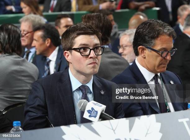 Kyle Dubas of the Toronto Maple Leafs attends the 2018 NHL Draft at American Airlines Center on June 23, 2018 in Dallas, Texas.