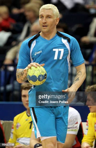 Expert and former national player Stefan Kretzschmar in action during a friendly match prior to the charity match for benefit of Oleg Velyky's family...