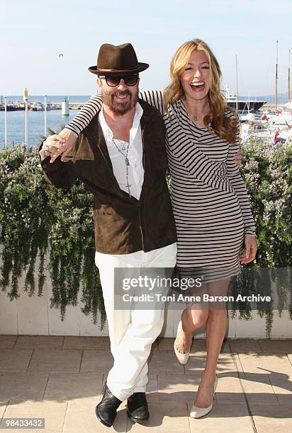 Dave Stewart and Cat Deeley attends a photocall during MIPTV at Palais des festivals on April 12, 2010 in Cannes, France.