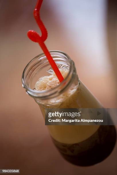 greek style espresso freddo cold coffee drink - freddo stock pictures, royalty-free photos & images