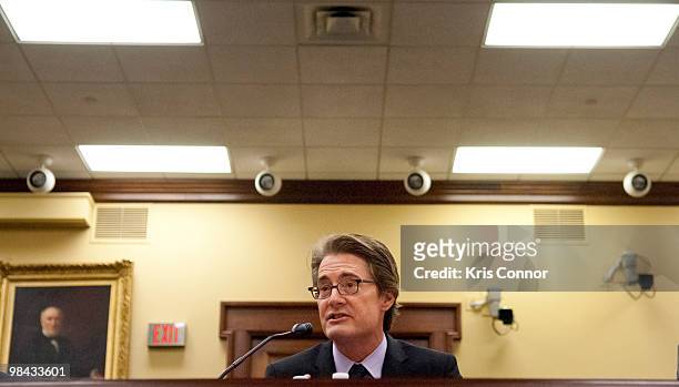 Kyle MacLachlan speaks during the American Advocates For The Arts House Appropriations Committee Hearing at the Rayburn House Office Building on...