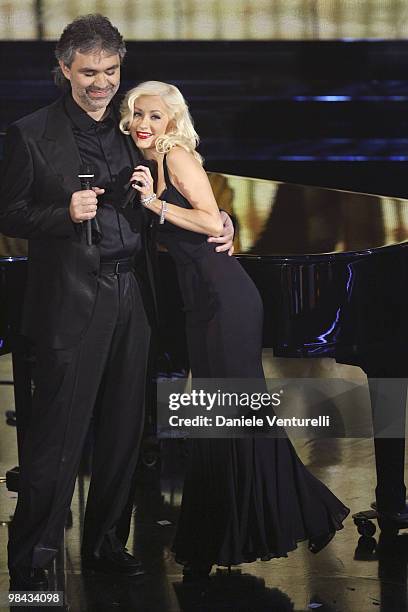 Christina Aguilera and Andrea Bocelli