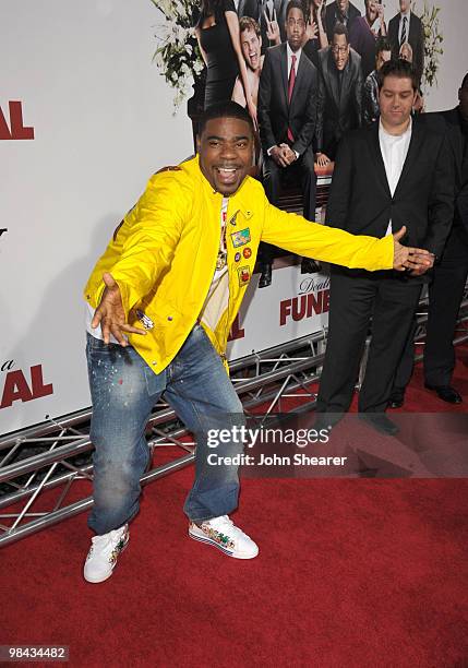 Actor Tracy Morgan arrives to the "Death At A Funeral" Los Angeles Premiere at Pacific's Cinerama Dome on April 12, 2010 in Hollywood, California.