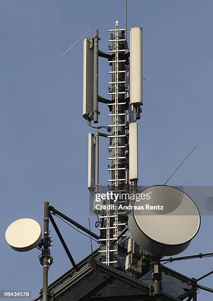 Telephone mast with multi antennas is pictured on April 13, 2010 in Oranienburg, Germany. Deutsche Telekom , Vodafone, Telefonica's O2 and KPN are...