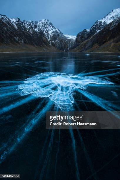 lofoten ice - frozen water stock pictures, royalty-free photos & images