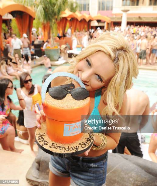 Stephanie Pratt celebrates her birthday at TAO Beach on April 13, 2010 in Las Vegas, Nevada.