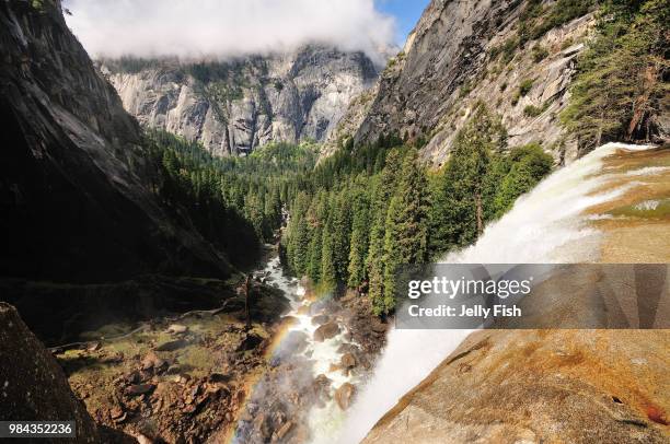 top of vernal falls - vernal falls stock pictures, royalty-free photos & images