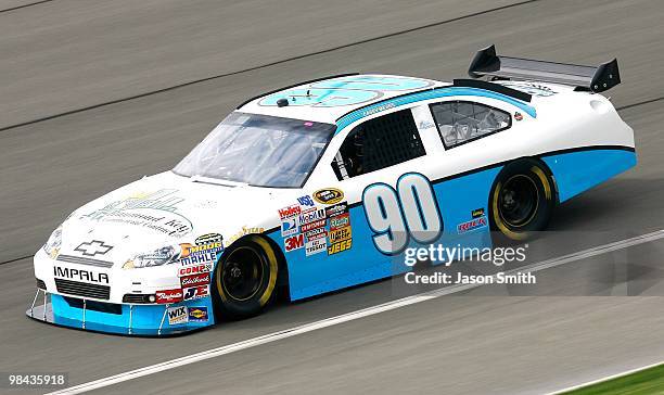 Casey Mears drives the Keyed-Up Motorsports Chevrole during practice for the NASCAR Sprint Cup Series Auto Club 500 at Auto Club Speedway on February...