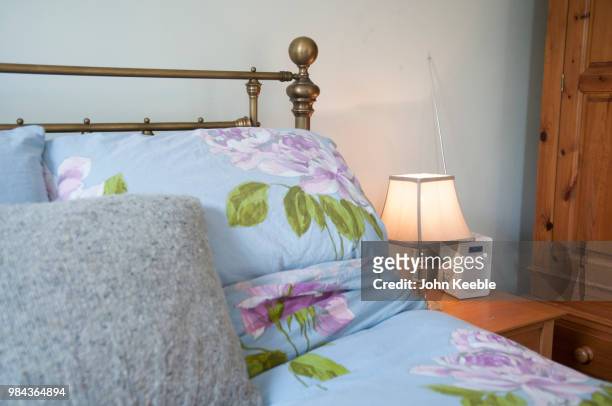 a bedroom interior detail - bedroom radio bildbanksfoton och bilder