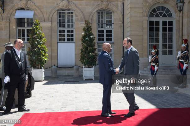 French Prime minister Edouard Philippe meets prime minister of Mali Soumeylou Boubeye Maiga on June 26, 2018 in Paris, France. Prime Minister...