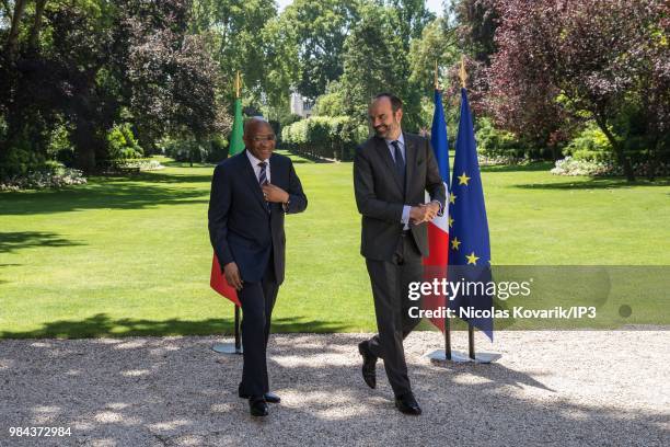 French Prime minister Edouard Philippe meets prime minister of Mali Soumeylou Boubeye Maiga on June 26, 2018 in Paris, France. Prime Minister...